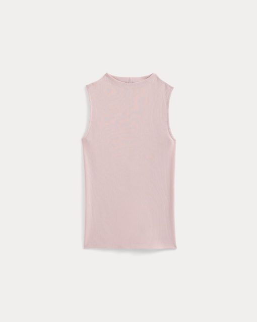 Alternative view of The Luxe Rib Funnel-Neck Tank | Burnished Lilac