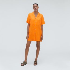 Alternative view of The Linen Workwear Dress | Turmeric