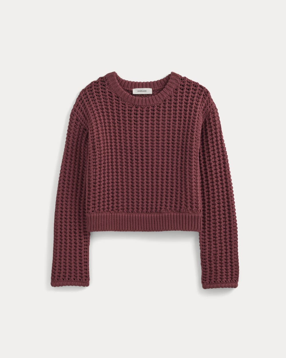Open-Knit Crew in Elevated Cotton | Henna Red - Image 2