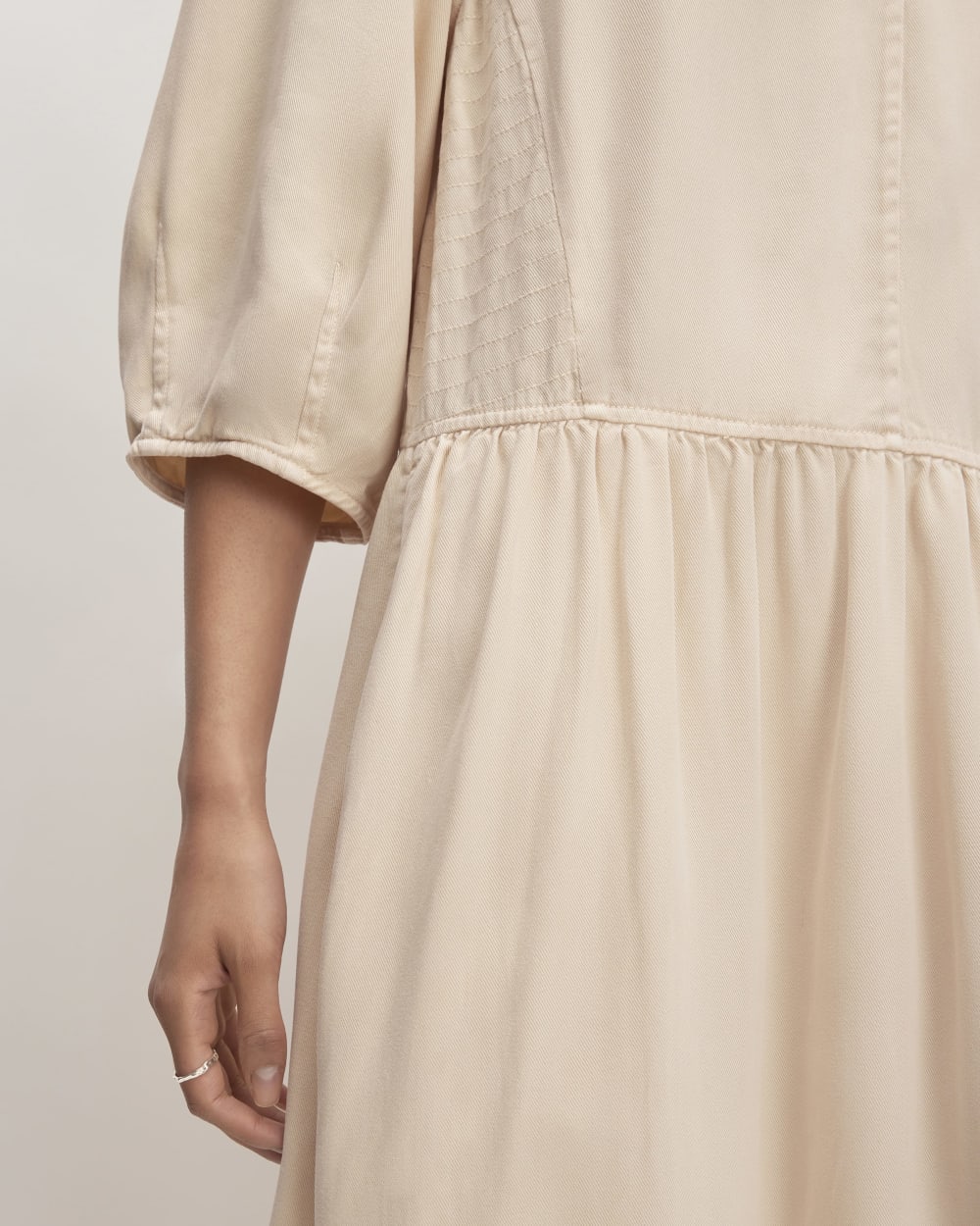 The TENCEL™ Puff-Sleeve Dress | Whisper Pink - Image 5
