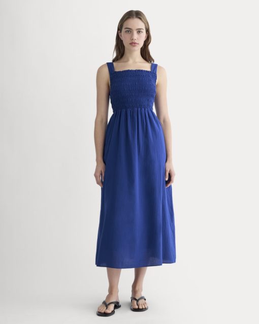 The Gauze Smock Dress | Mazarine Blue