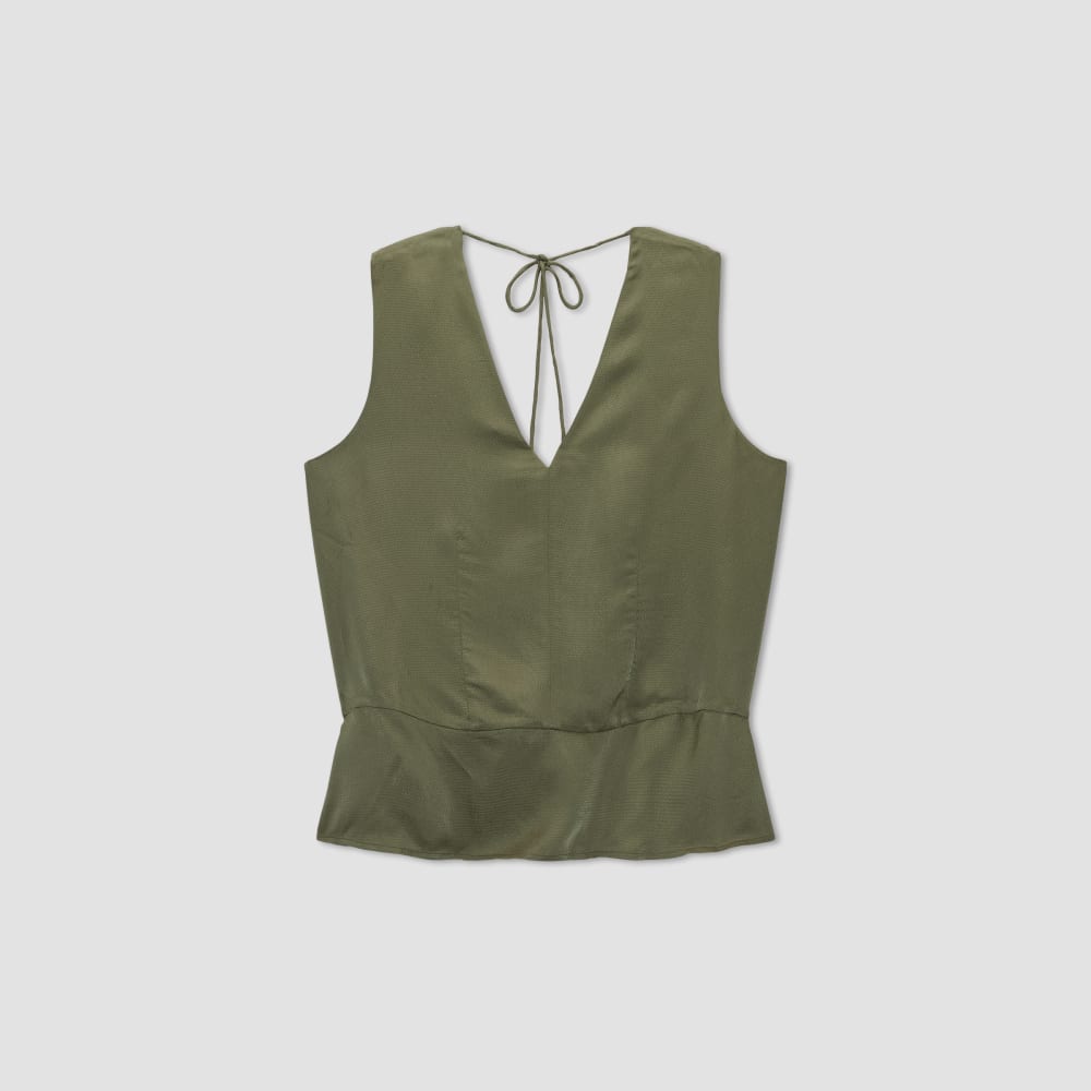 The Satin V-Neck Top | Kalamata - Image 2