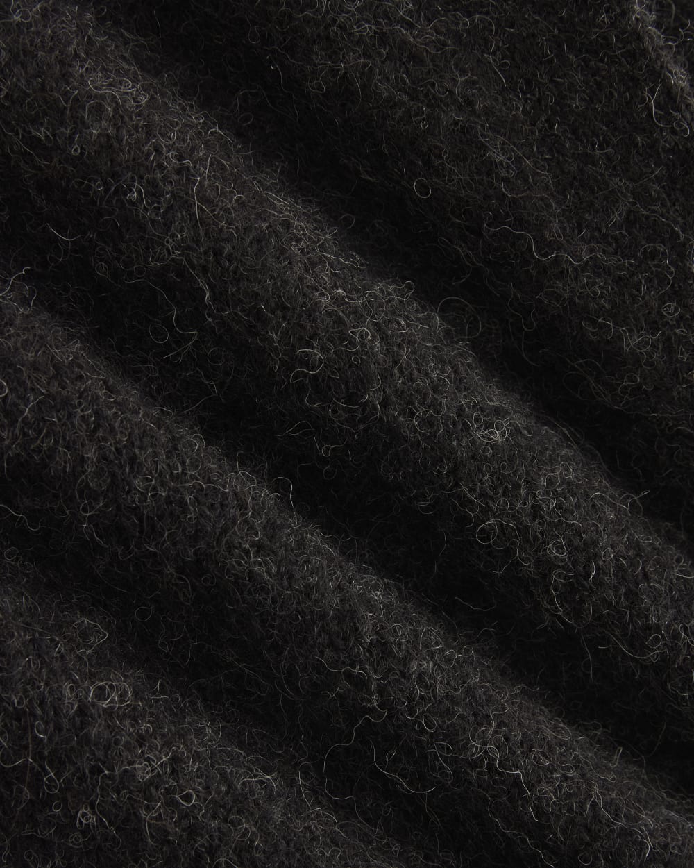 High V Cropped Cardigan in Alpaca | Heather Black - Image 6