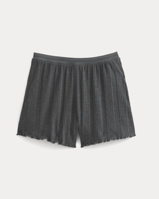 Alternative view of Lounge Rib Short | Heathered Soot