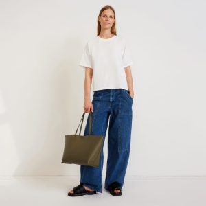 Alternative view of The Luxe Medium Italian Leather Tote | Beech