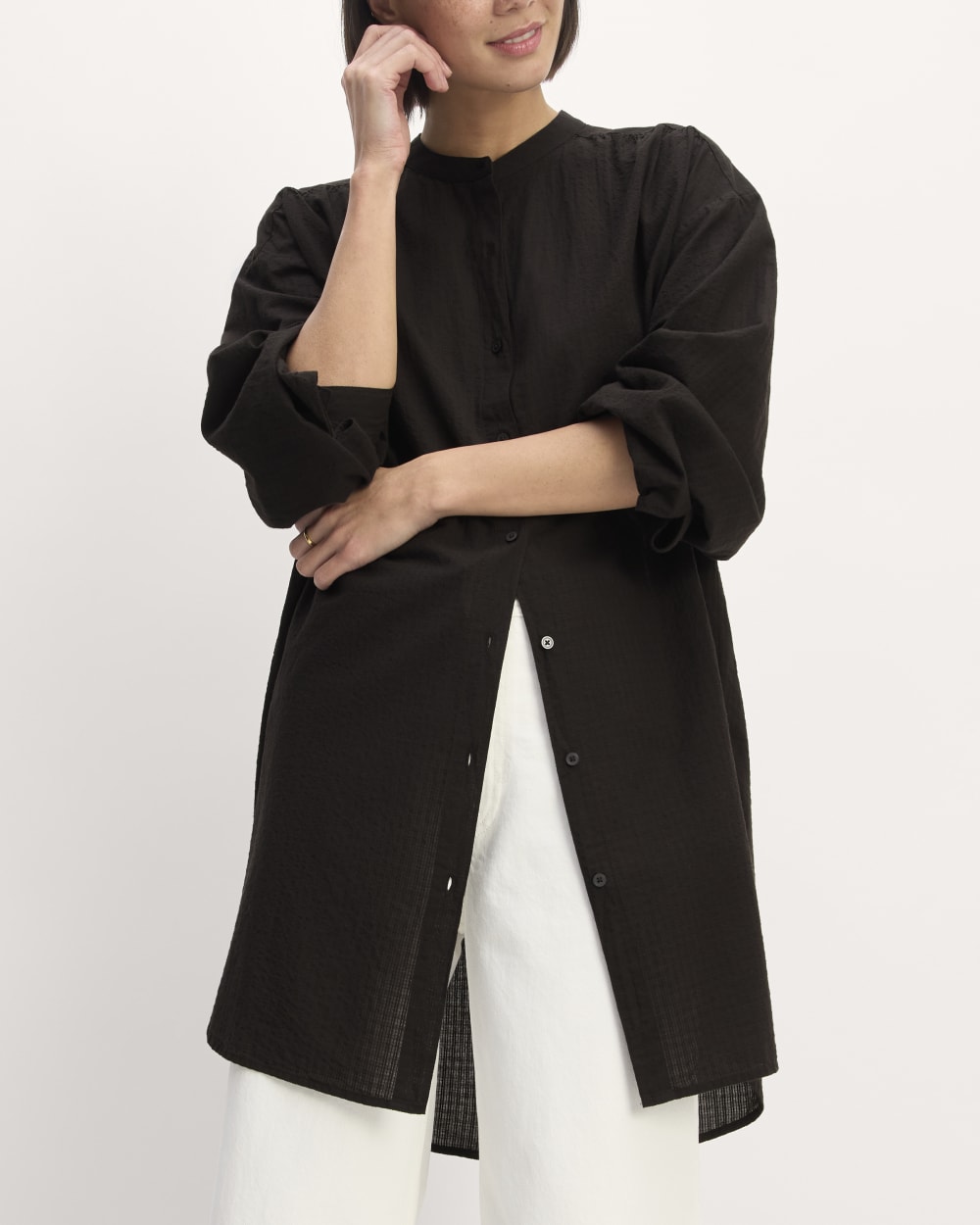The Gauze Oversized Shirt | Black - Image 5