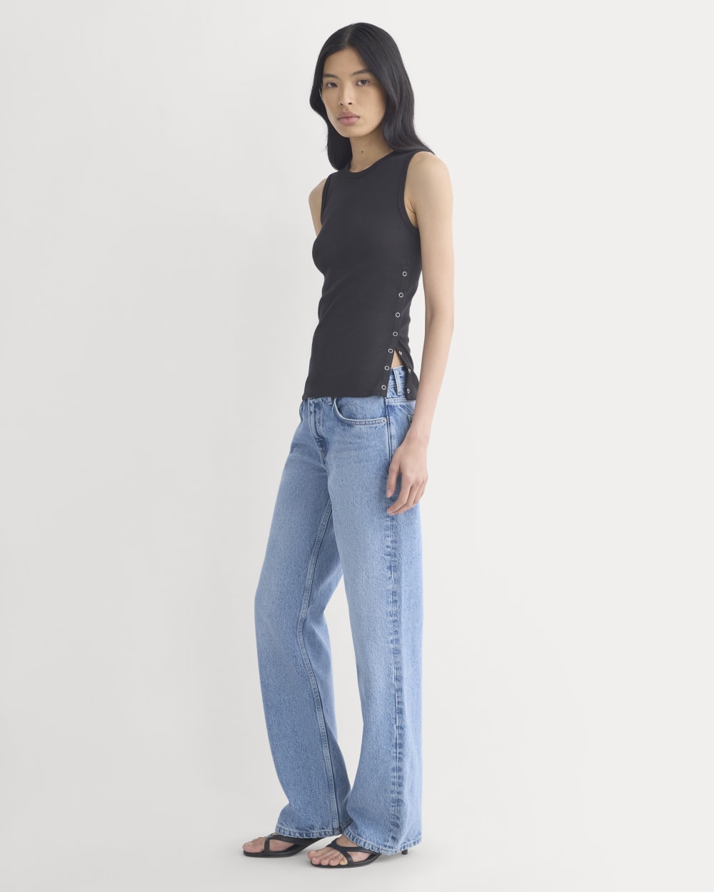 Luxe Rib Side Snap Tank | Black - Image 4
