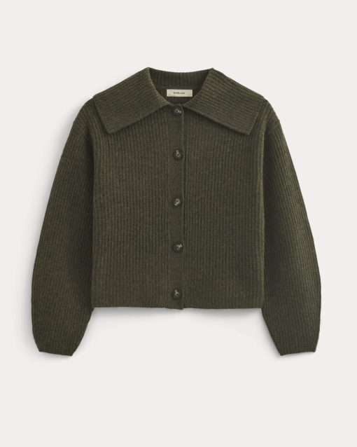 Alternative view of Fisherman Cardigan in Wool Cashmere | Heather Beech