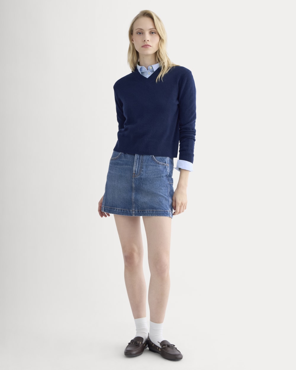 Denim Utility Mini Skirt | Dark Indigo - Image 3