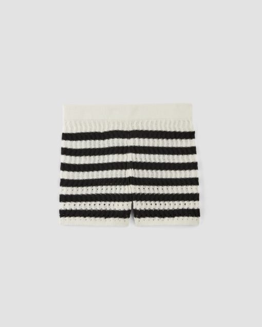 Alternative view of The Crochet Knit Short | Bone / Black