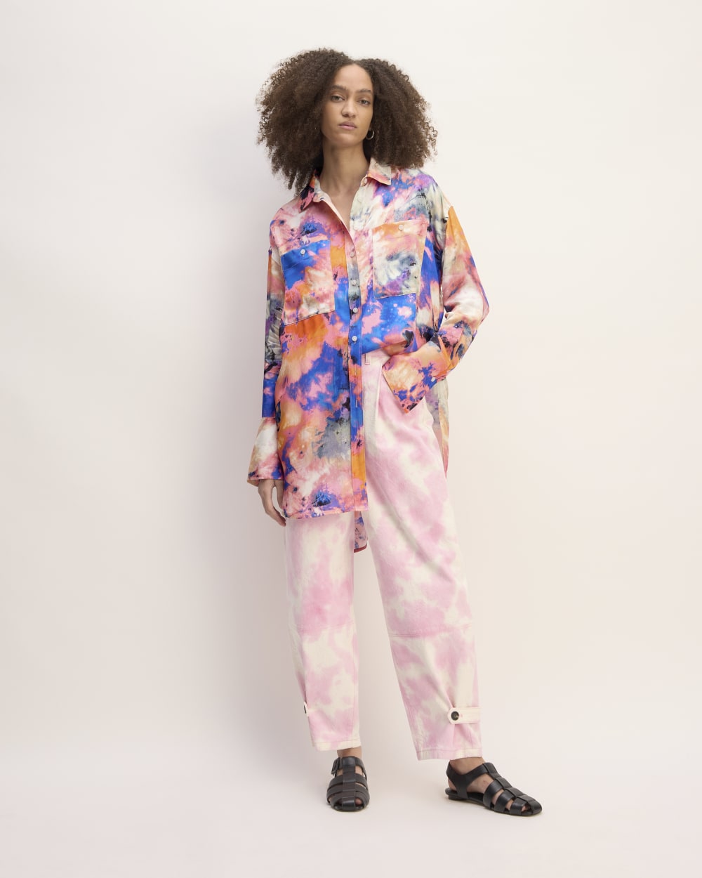 The Everlane x Marques' Almeida Satin Tie-Dye Shirt | Multi Tie-Dye - Image 3