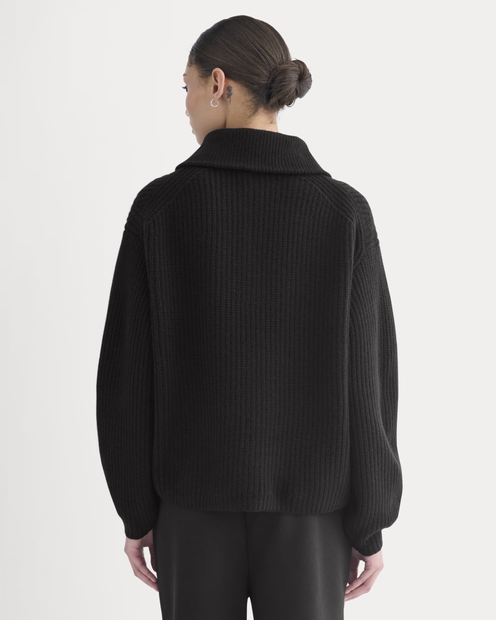 The Half-Zip Sweater in Luxe Merino | Black - Image 5