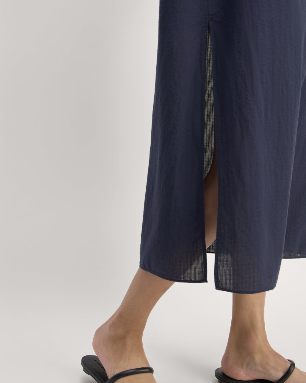 The Gauze Caftan Dress | Navy - Image 5