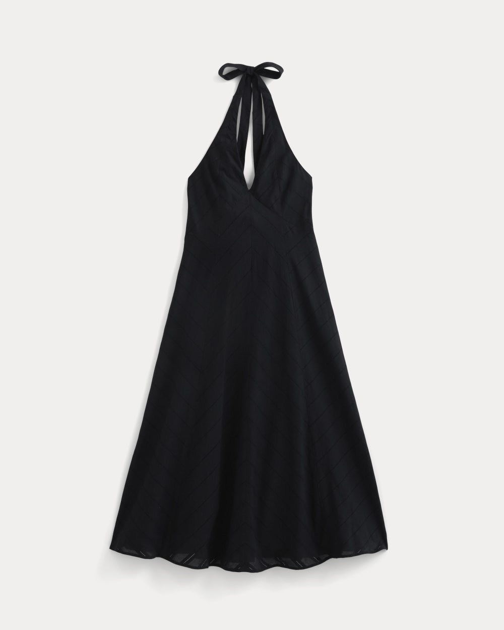 Textured Halter Midi Dress | Black - Image 2