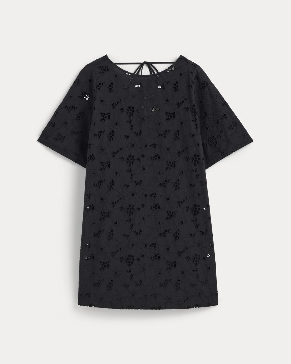 The Eyelet Mini Shift Dress | Black - Image 2