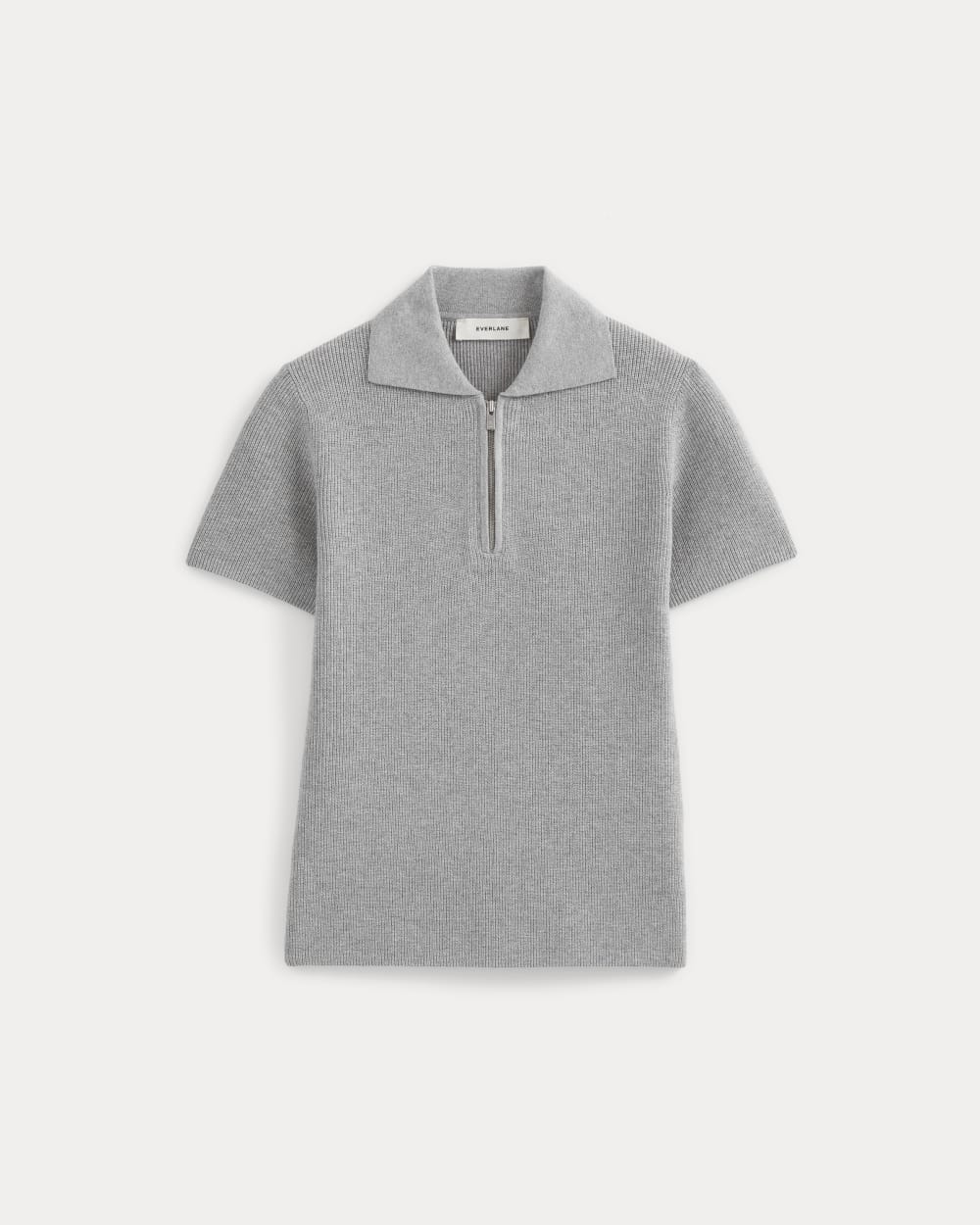 Knit Quarter-Zip Polo | Light Heathered Grey - Image 2