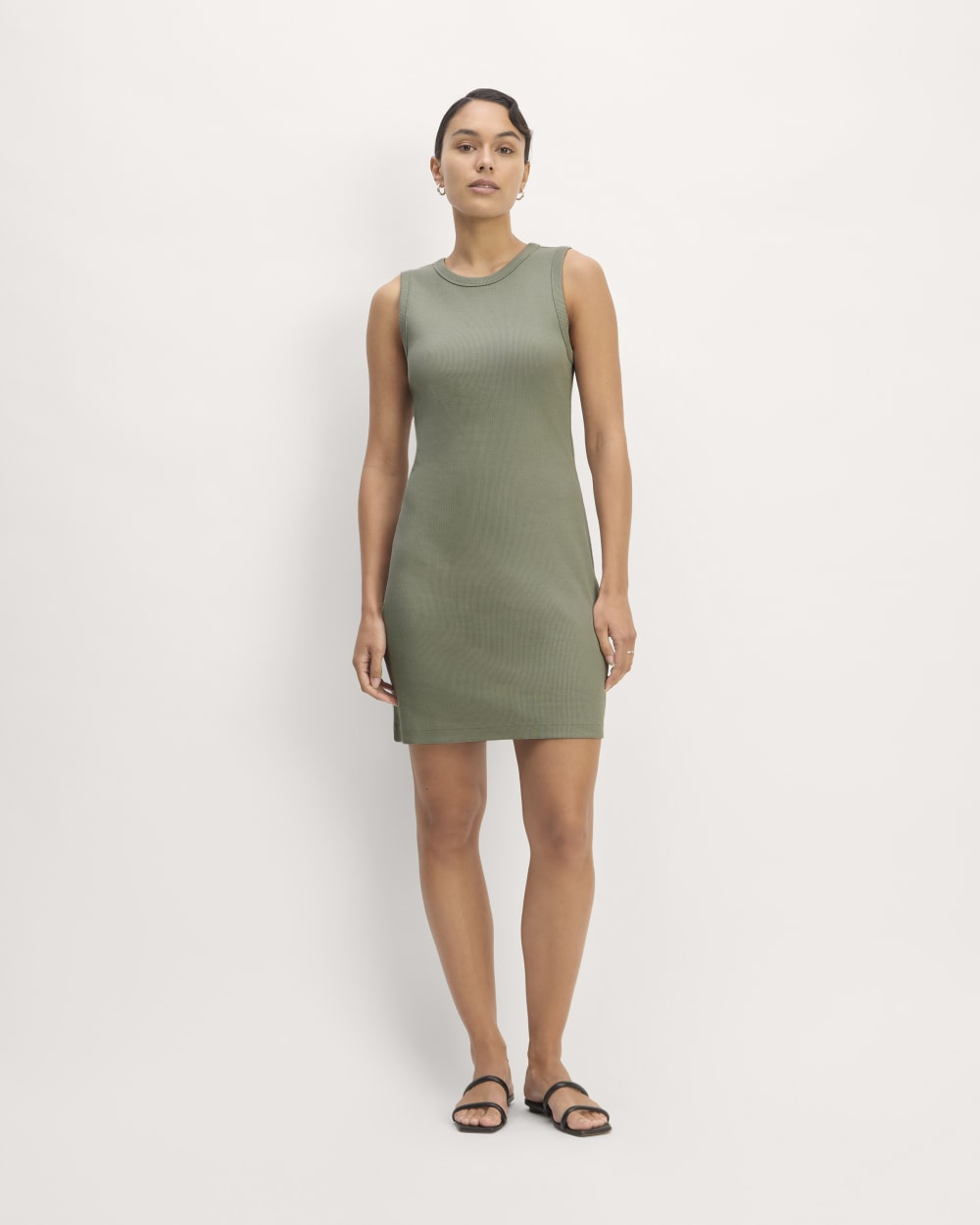 The Ribbed Mini Dress | Sage Green - Image 3