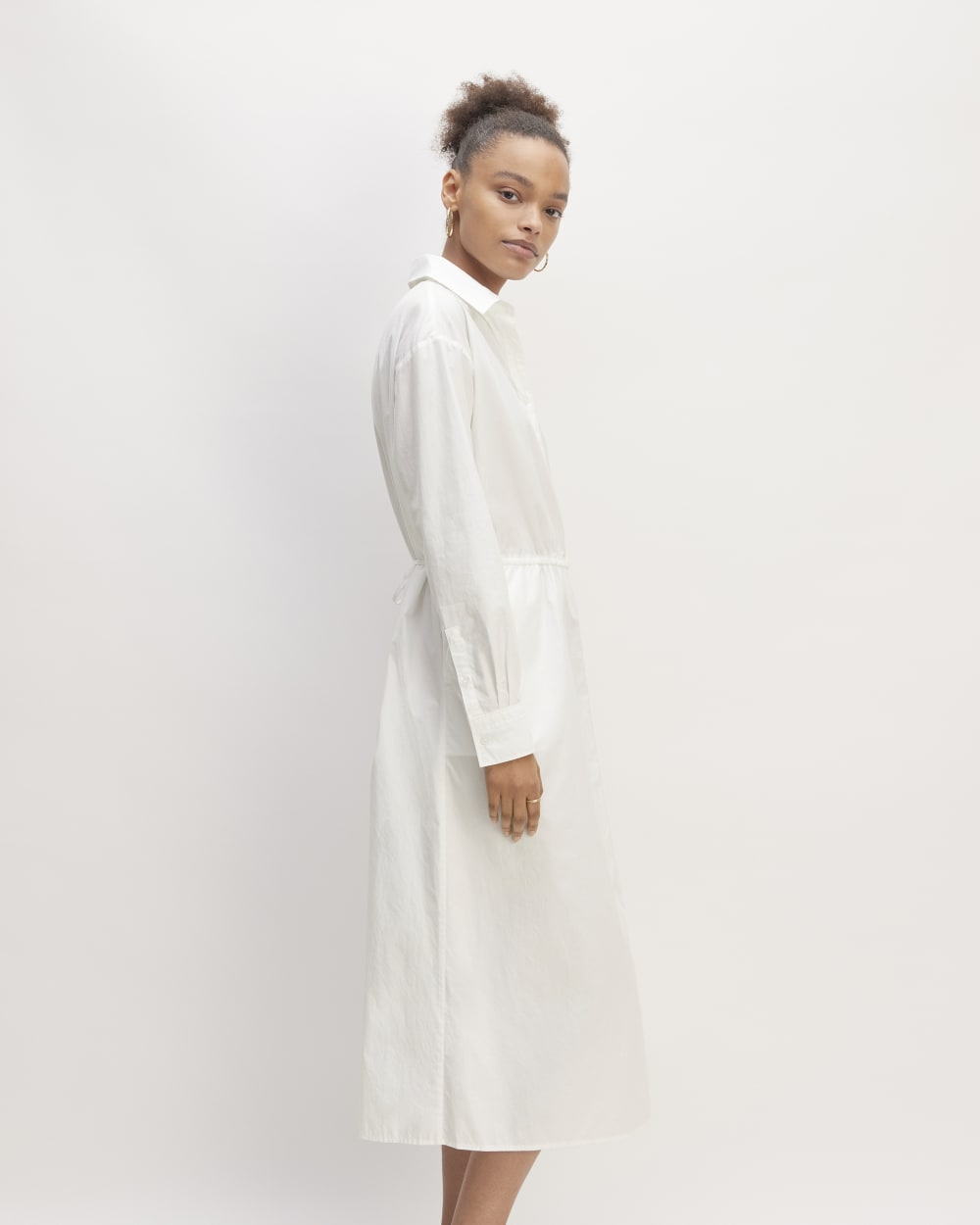 The Supima® Cotton Midi Shirt Dress | White - Image 5