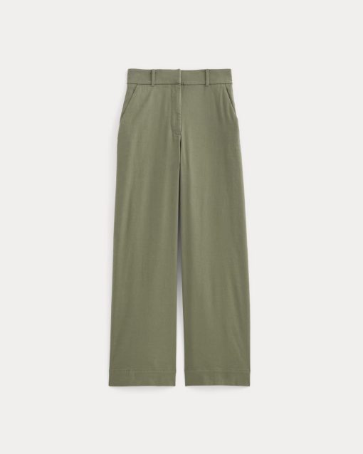 Alternative view of The Wide-Leg Pant in Stretch Linen | Lichen Green