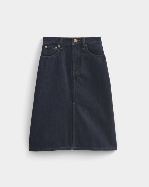 Alternative view of Mid-Rise Denim Midi Skirt | Tungsten Rinse