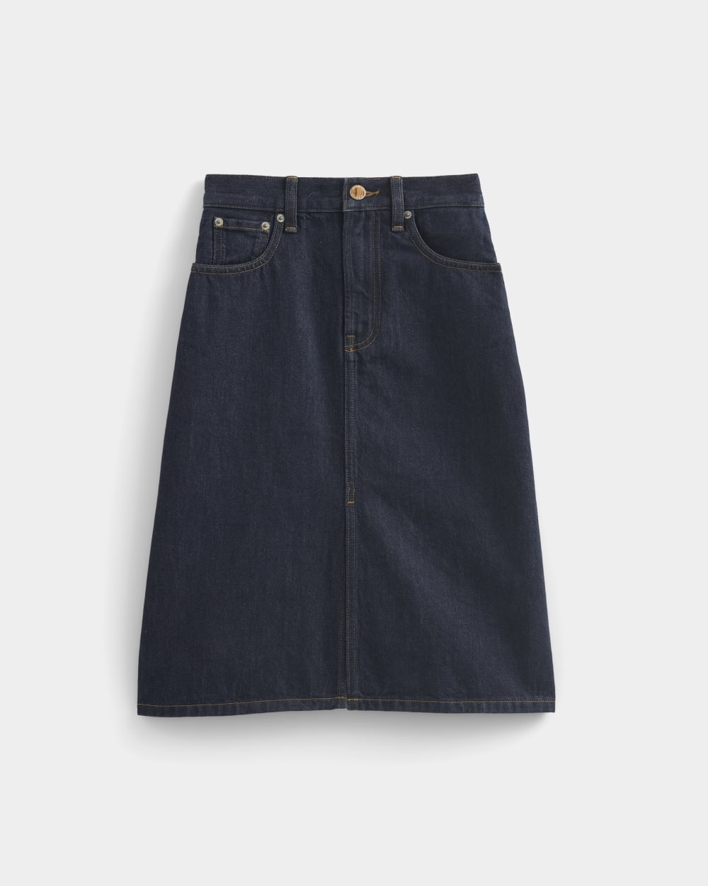 Mid-Rise Denim Midi Skirt | Tungsten Rinse - Image 2