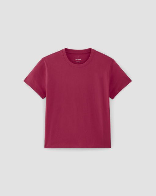 Alternative view of The Box-Cut Tee in Essential Cotton | Red Currant | No Pocket