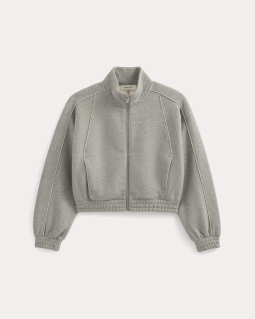 Alternative view of Luxe Fleece Track Jacket | Vintage Heather Grey