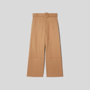 Alternative view of The Structured Cotton Belted Pant | Toasted Coconut