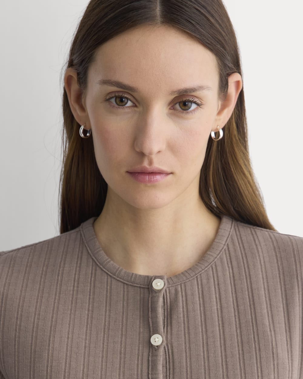 Cardigan in Pointelle | Heathered Chocolate Chip - Image 4