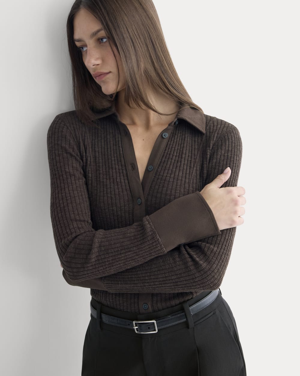 Cozy Rib Button-Up | Coffee Bean - Image 6