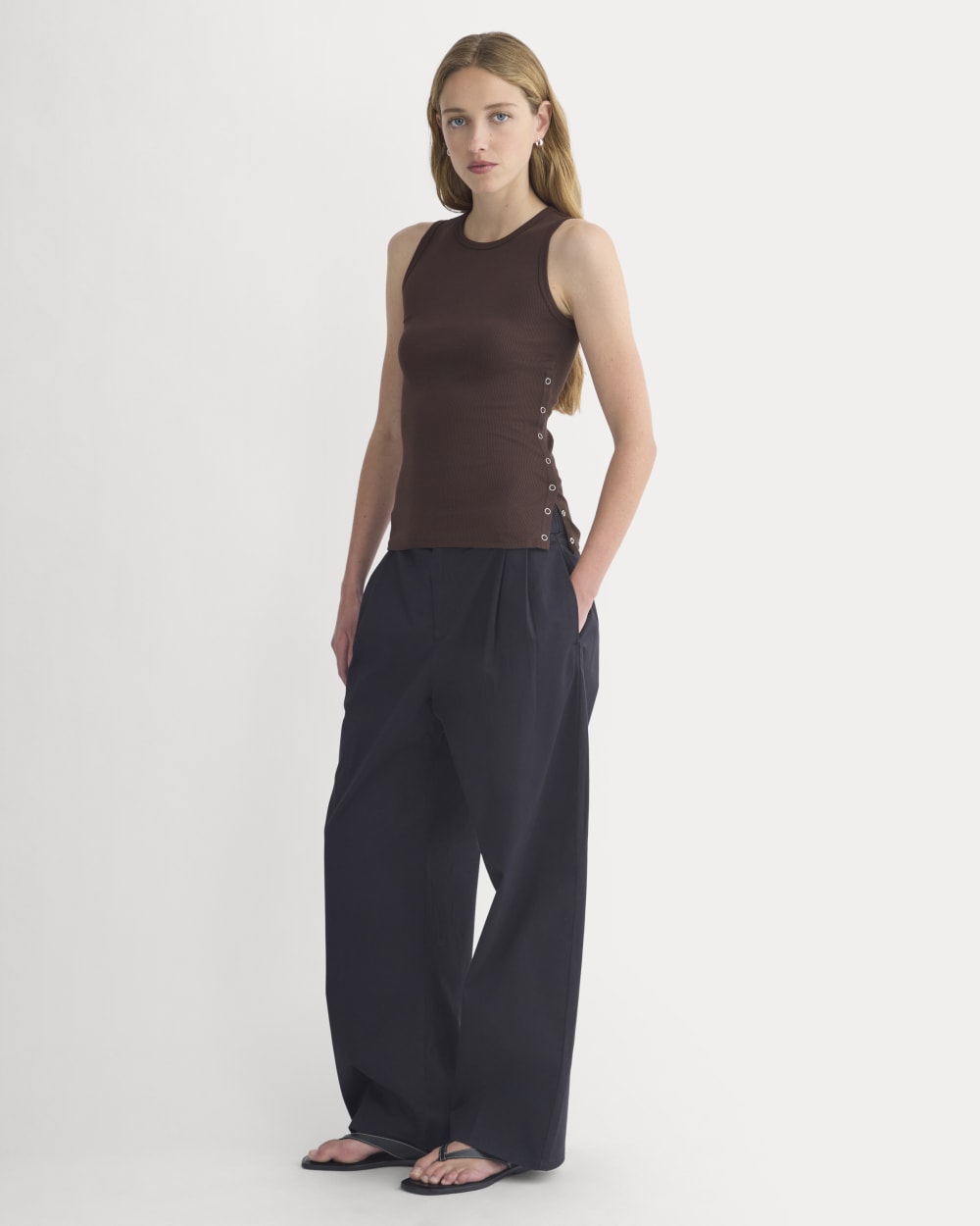 Luxe Rib Side Snap Tank | Coffee Bean - Image 5