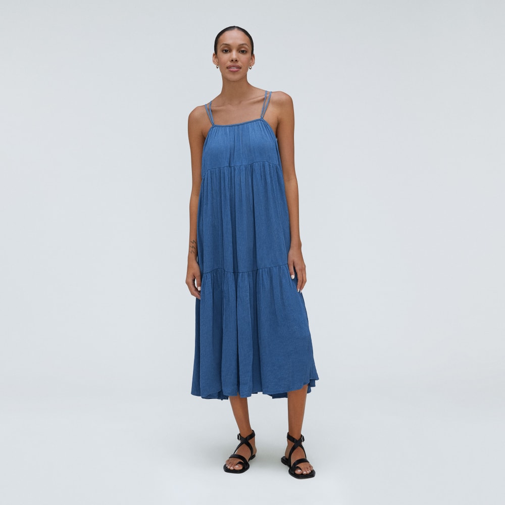 The Naia™ Ripple Tiered Maxi Dress | Deep Blue - Image 2