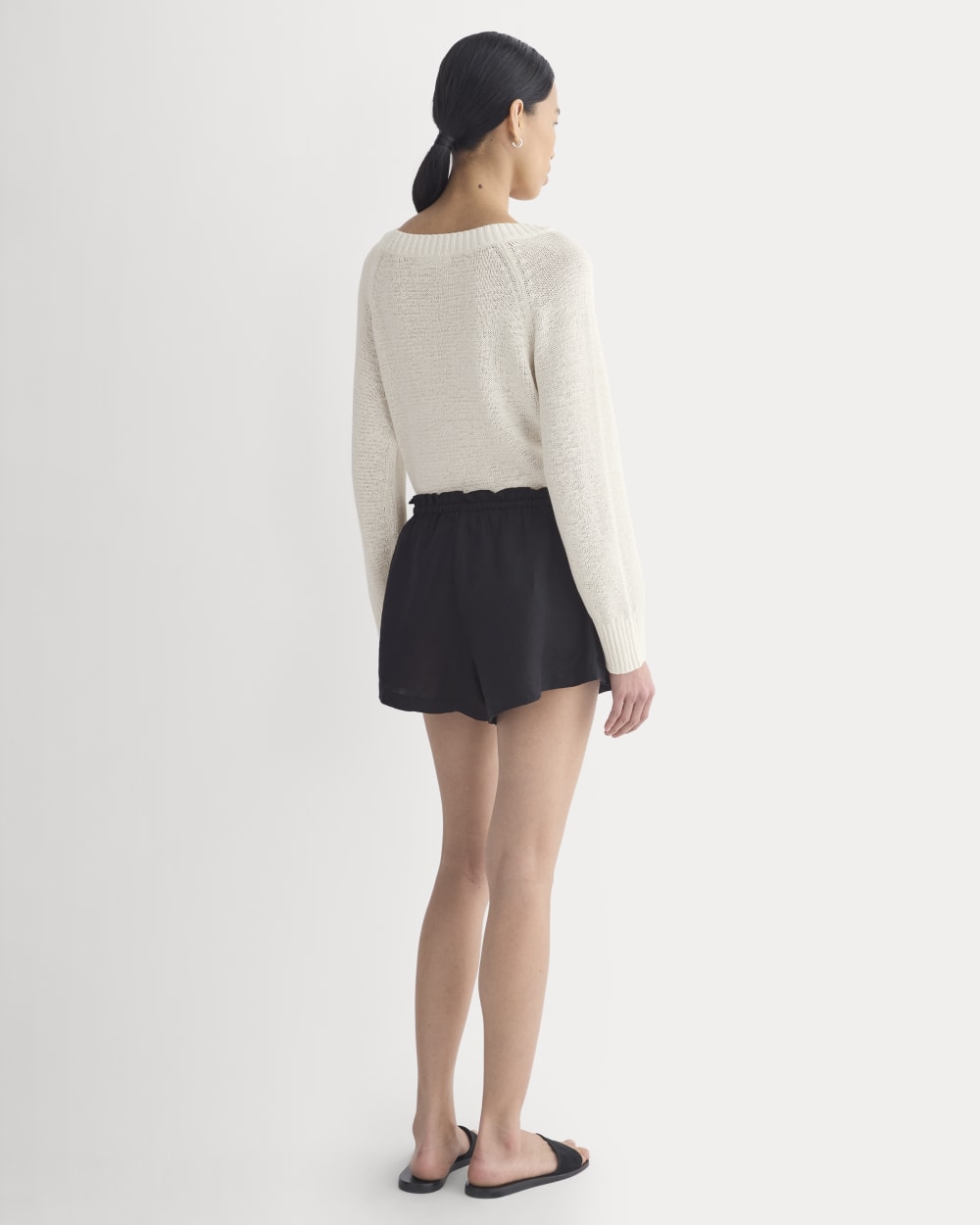 Flowy Short in Linen | Black - Image 5