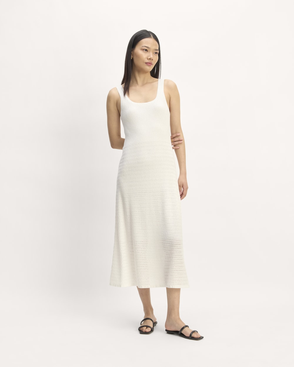 The Crochet Knit Tank Dress | Bone - Image 3