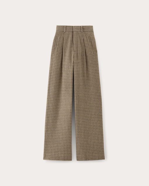 Alternative view of The Draper Pant in Wool | Camel Houndstooth