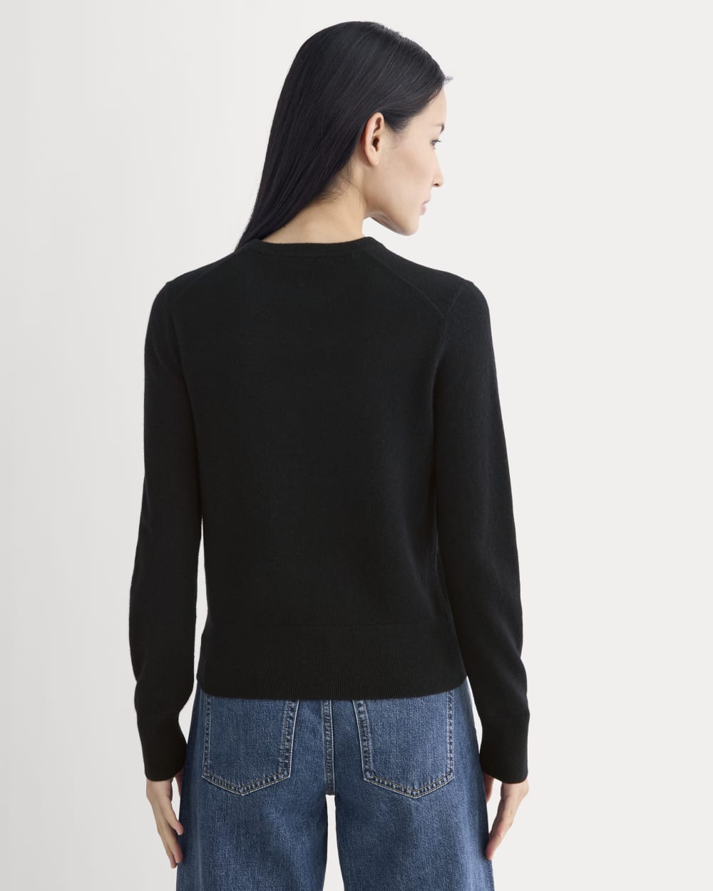 Cashmere Slim Crew Sweater | Black - Image 5