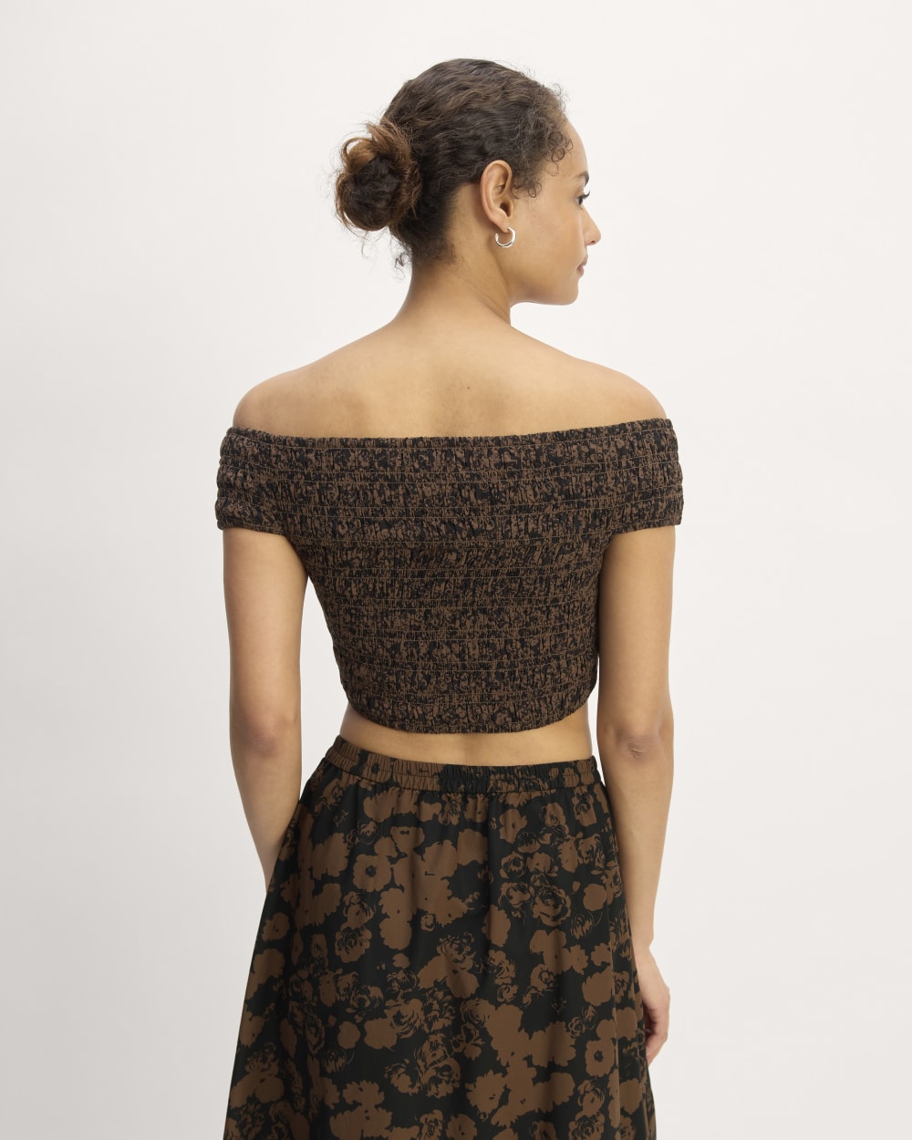 The Gauze Smock Top | Black / Cocoa Small Floral - Image 6