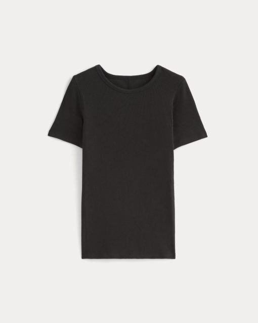 Alternative view of The Luxe Rib Crew | Black