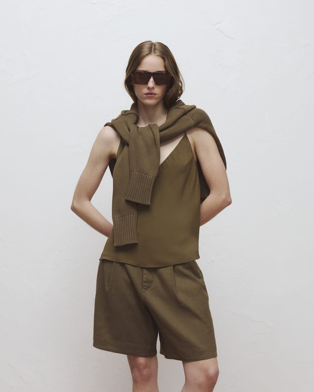 The Tie Back Cami in Washable Silk | Beech - Image 8