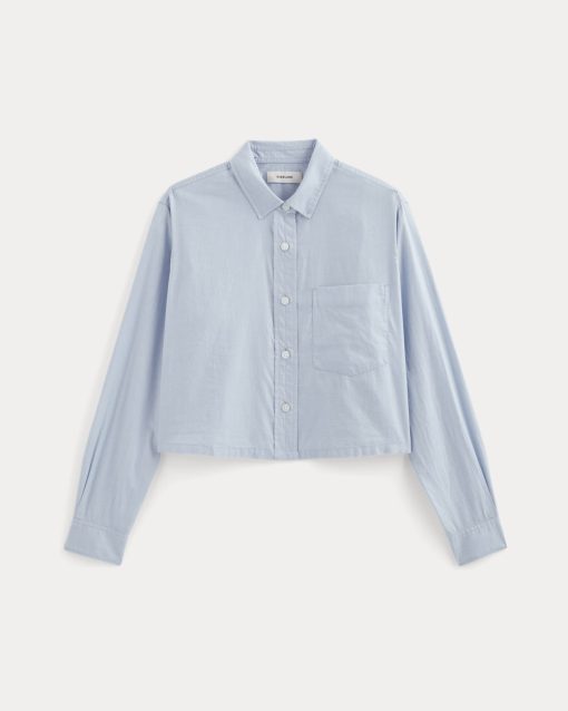 Alternative view of The Way-Short Shirt in Silky Cotton | Chambray Blue