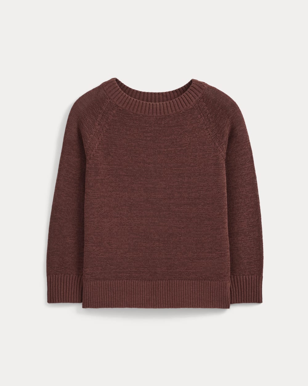 Wide-Neck Crew Sweater in Tape Yarn | Henna Red - Image 2