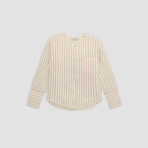 Alternative view of The Linen Popover Shirt | Bone / Caramel