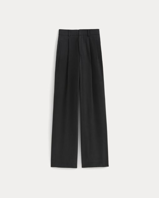 Alternative view of The Draper Pleated Pant in Buttersmooth | Black | 30 Inseam
