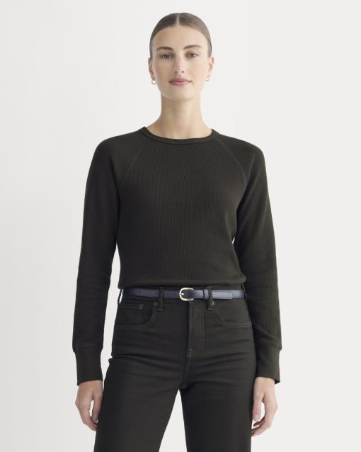 Slim-Fit Crew in Cozy Waffle | Black