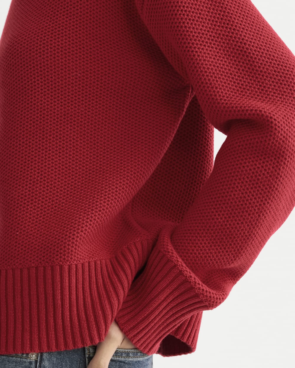 The Cotton Honeycomb Square Crew | Berry Red - Image 4