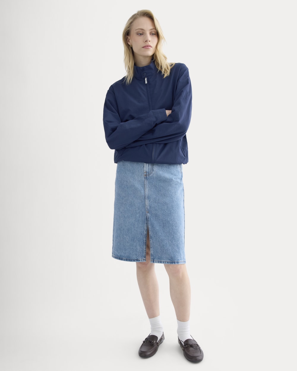 Mid-Rise Denim Midi Skirt | Vintage Mid Indigo - Image 3
