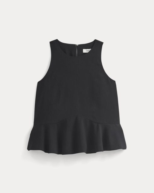 Alternative view of Sleeveless Peplum Top | Black