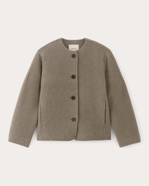Alternative view of The Cocoon Coat in Wool | Taupe