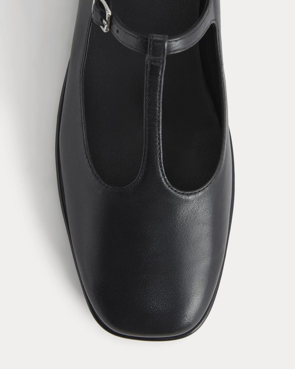 The Leather T-Strap Flat | Black - Image 6