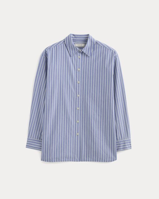 Alternative view of The Boyfriend Shirt in Ultrasoft Cotton | Dutch Blue / Bone